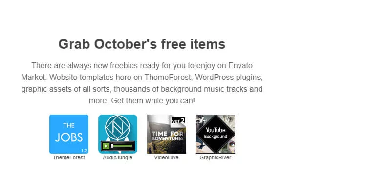 Envato Grab October's free items