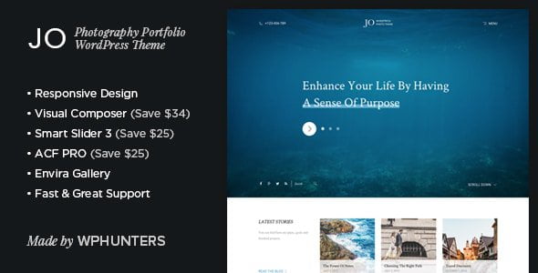 Jo - Responsive Photography Portfolio WordPress Theme