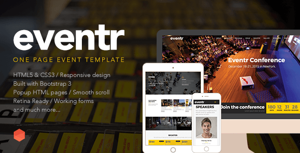Eventr - One Page Event Template themeforest