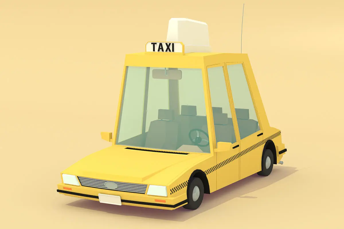 Low poly yellow cab