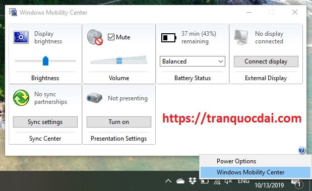 Window Mobility Center