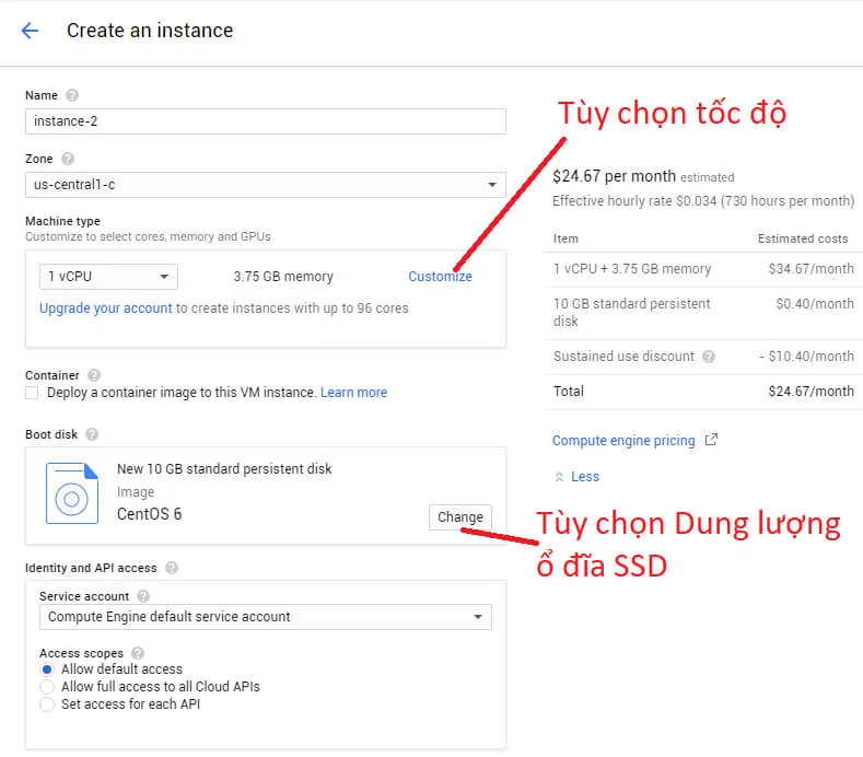 Cài đặt Học VPS Script trên Google Cloud Platform