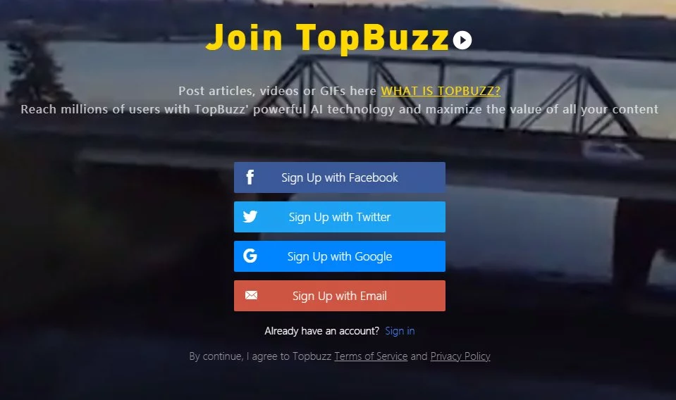 topbuzz signup