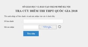 Tra cứu điểm thi THPT Quốc gia 2018