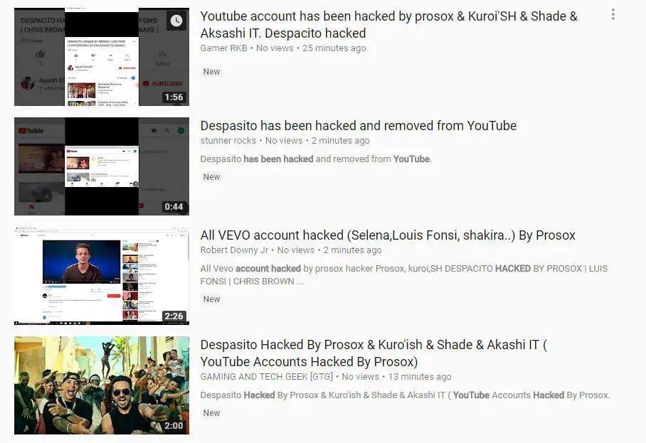 youtube account hacked